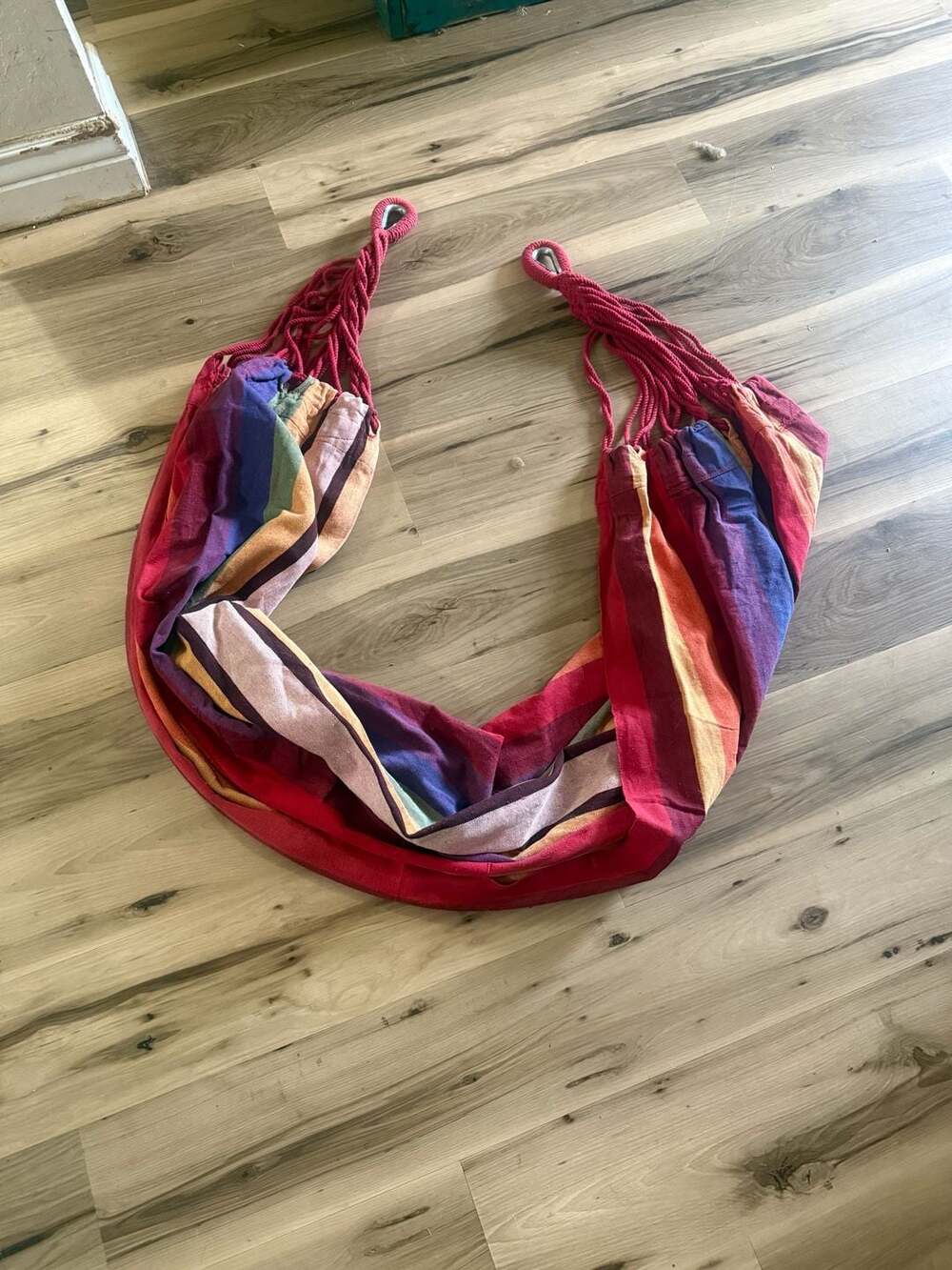 Sunjoy Group Boho Multicolored Stripe Canvas Hammock S-HB048PST-FB